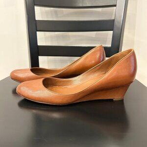 Cole Haan Talia Wedge Nike Air Camel Color Excellent Condition